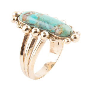Plateau Blue Turquoise and Golden Ring