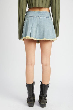 PLEATED MINI SKIRT WITH BELT Emory Park 