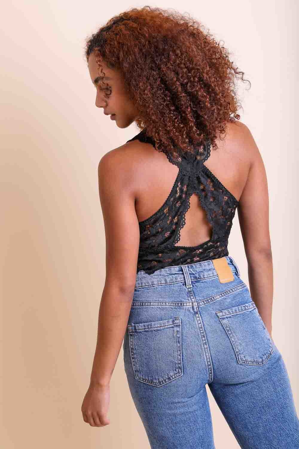Plunge Racerback Bralette Small / Black