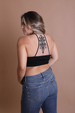 Plus Size Tattoo Back Bralette