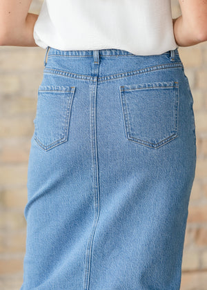 Remi Denim Classic Wash Midi Skirt