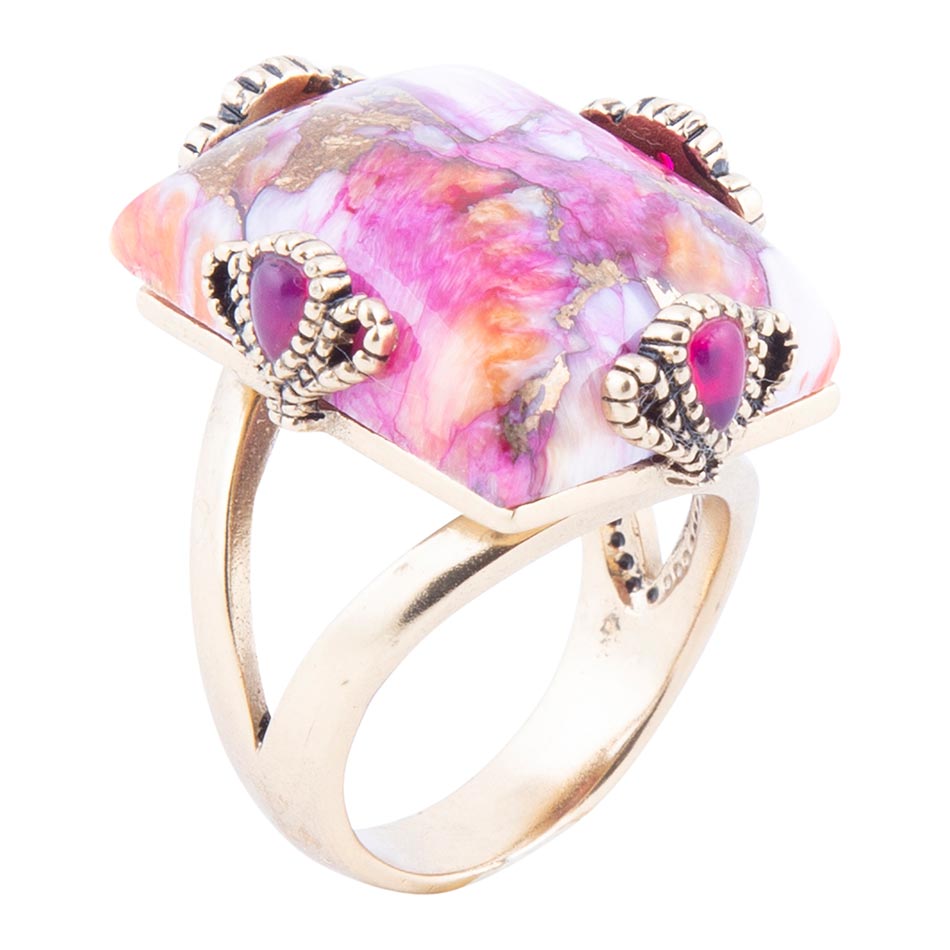 Prismatic Pink Spiny Oyster Matrix Statement Ring