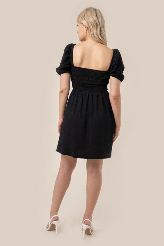 Puff sleeved smocked dress Lilou 