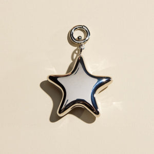 Silver Puffy Star Charm