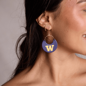 Purple University of Washington Logo Nina Earrings