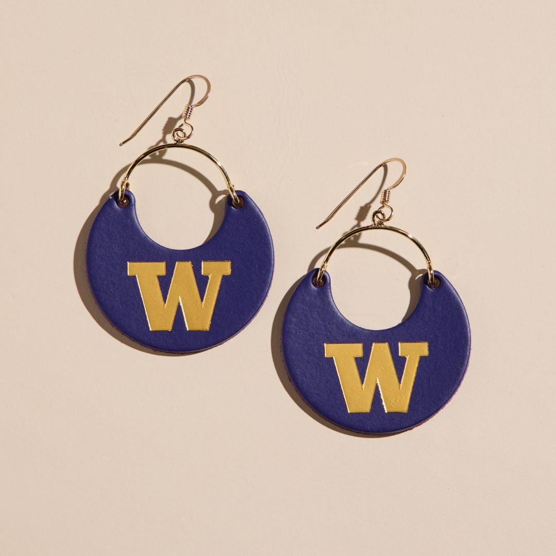 Purple University of Washington Logo Nina Earrings