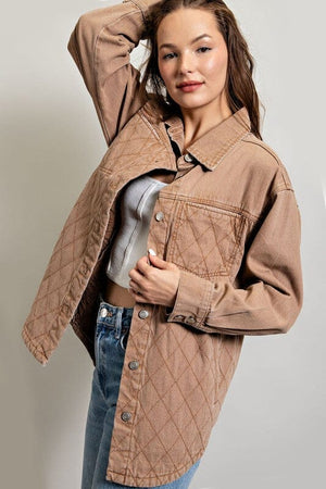 QUILTED BUTTON DOWN JACKET eesome 