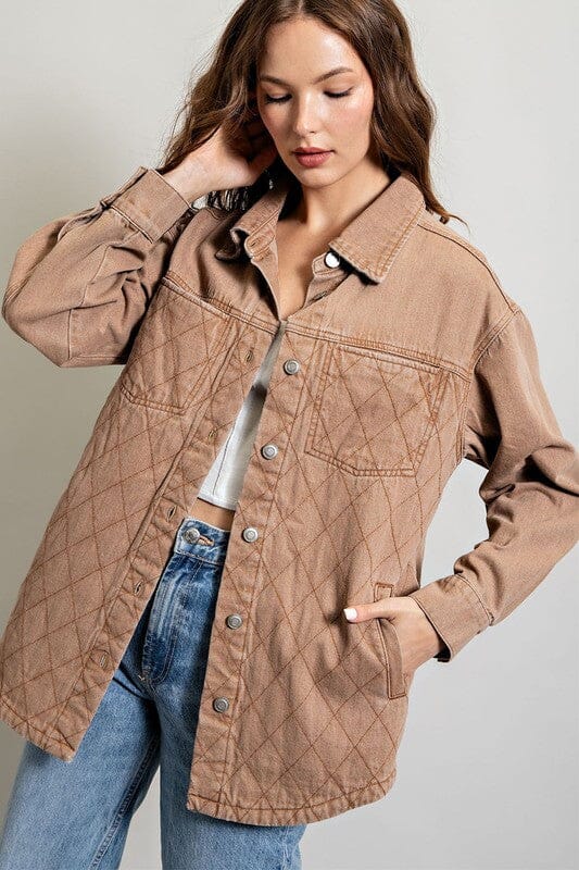 QUILTED BUTTON DOWN JACKET eesome CAMEL S 