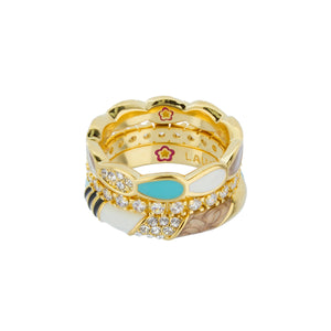 Moon Flower Stackable Ring Set