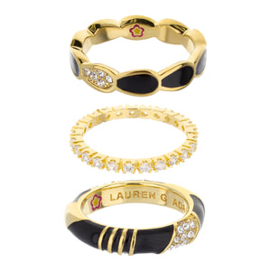 Moon Flower Ring Set