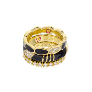 Moon Flower Ring Set