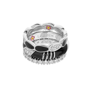 Moon Flower Ring Set