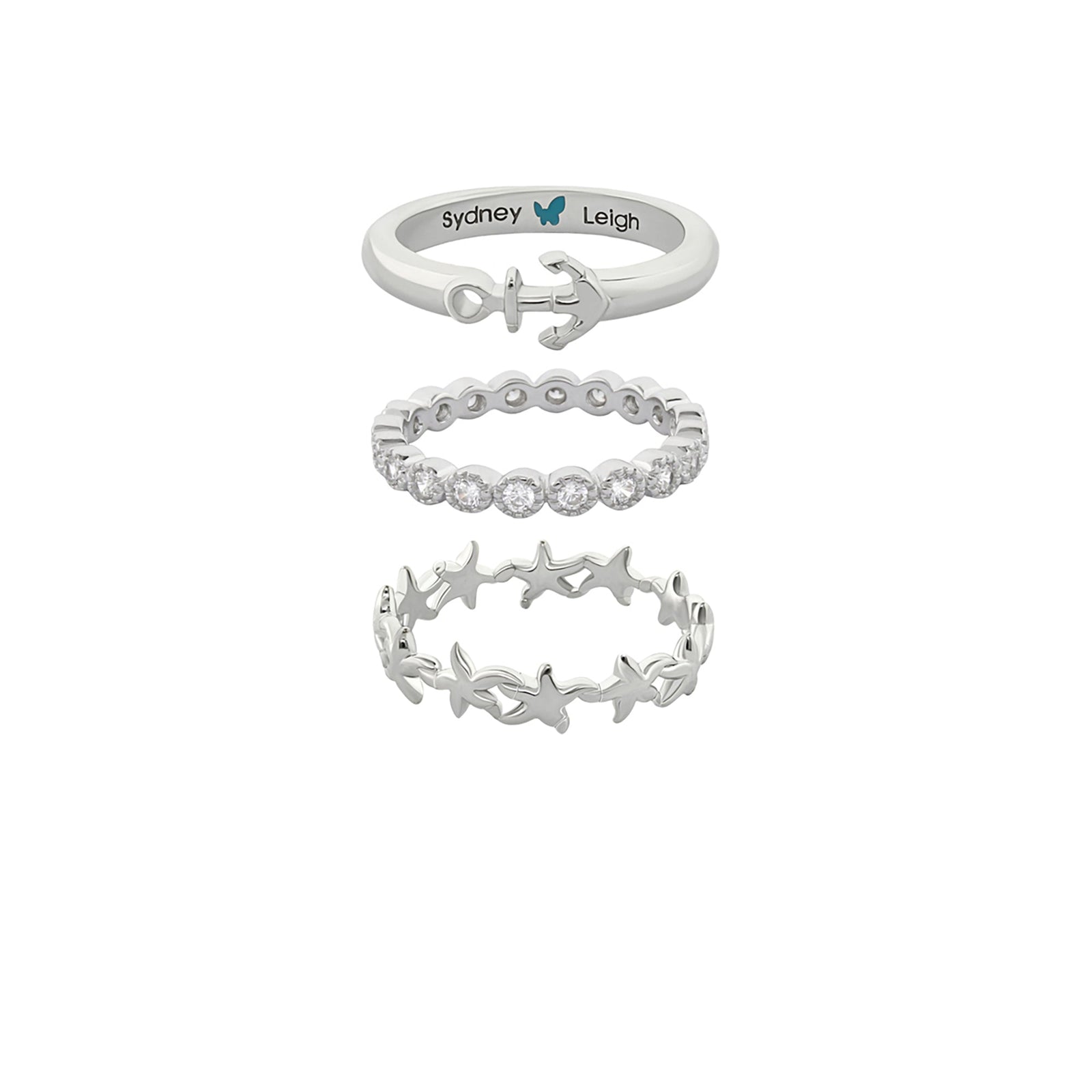 Sydney Leigh Starfish & Anchor Rings Set of 3