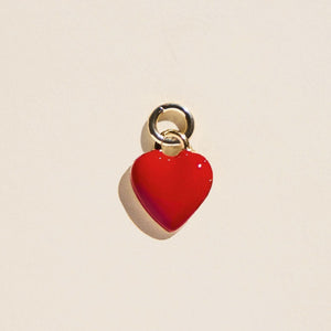 Red Enamel Heart Charm