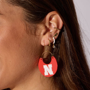 Red University of Nebraska Nina Earrings