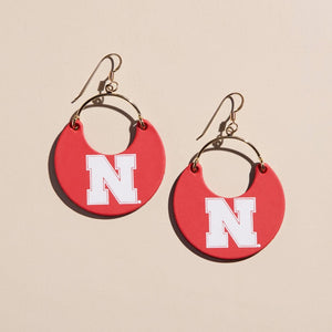 Red University of Nebraska Nina Earrings
