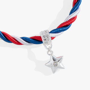 Red, White and Blue Star Cord Bracelet