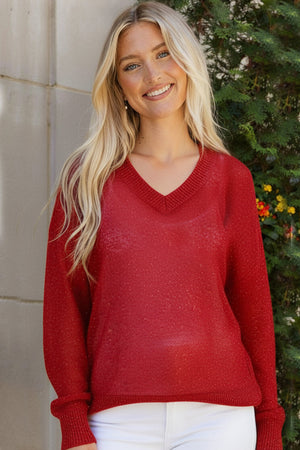 Holiday Shimmers Red Sequins Sweater