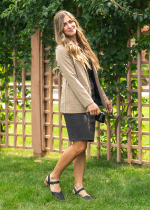 Remi Onyx Black Denim Midi Skirt