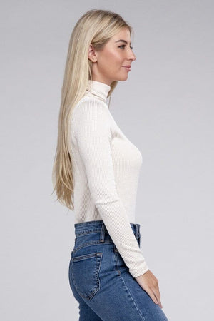 Ribbed Turtle Neck Long Sleeve Top ZENANA 