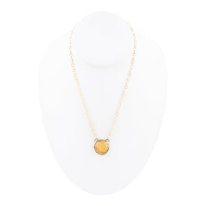 River Rocks Yellow Quartz and Golden Bronze Necklace