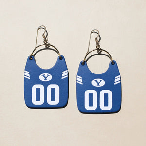 Royal Brigham Young University Football Jersey Earrings