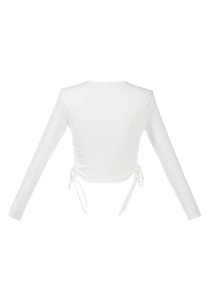 Ruched Side Drawstring Full Sleeve Top Rag Company 