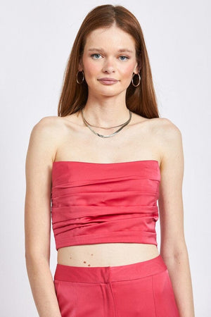 RUCHED TUBE TOP Emory Park FUCHSIA S 