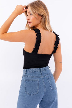 RUFFLE RIBBED BODYSUIT LE LIS 