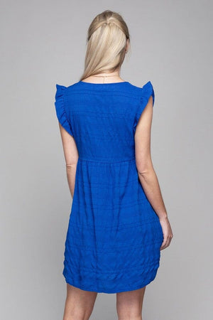 Ruffle Trim Sleeve Dress Nuvi Apparel 