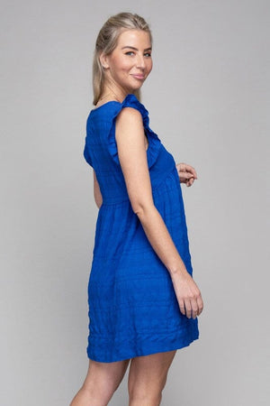 Ruffle Trim Sleeve Dress Nuvi Apparel 