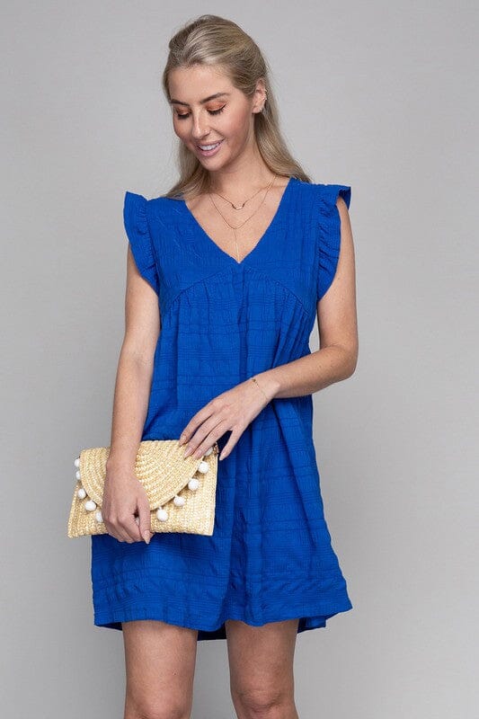 Ruffle Trim Sleeve Dress Nuvi Apparel 