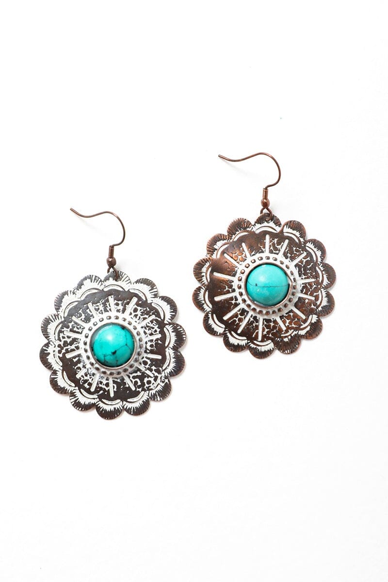 Rustic Flower Power Drop Earrings Jewelry Leto Collection 