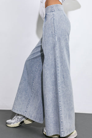 Play My Way Striped Denim Pants