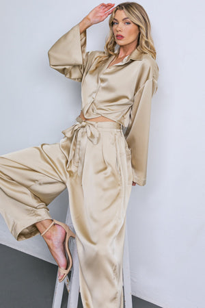 Powerful Charm Woven Satin Top