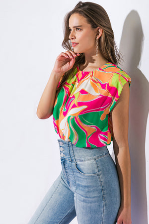 Send a Postcard Woven Top