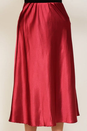 Satin Midi Flare Skirt TIMING 