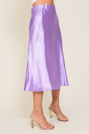 Satin Midi Flare Skirt TIMING 