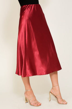 Satin Midi Flare Skirt TIMING 