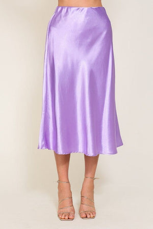 Satin Midi Flare Skirt TIMING 