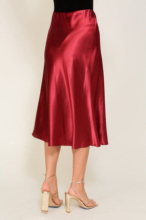 Satin Midi Flare Skirt TIMING 