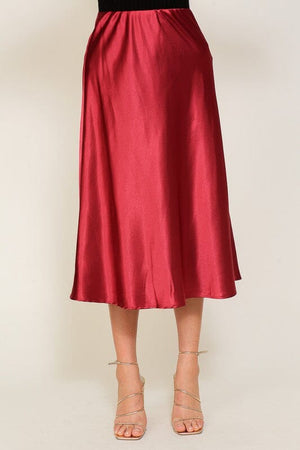 Satin Midi Flare Skirt TIMING 