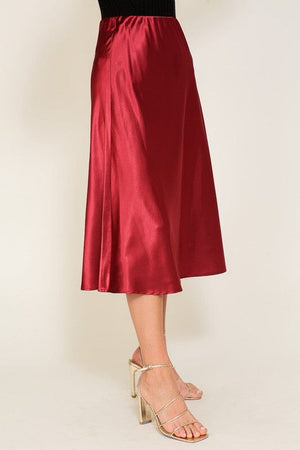 Satin Midi Flare Skirt TIMING 