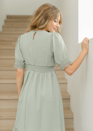 Scarlet Scalloped Lace Maxi Dress