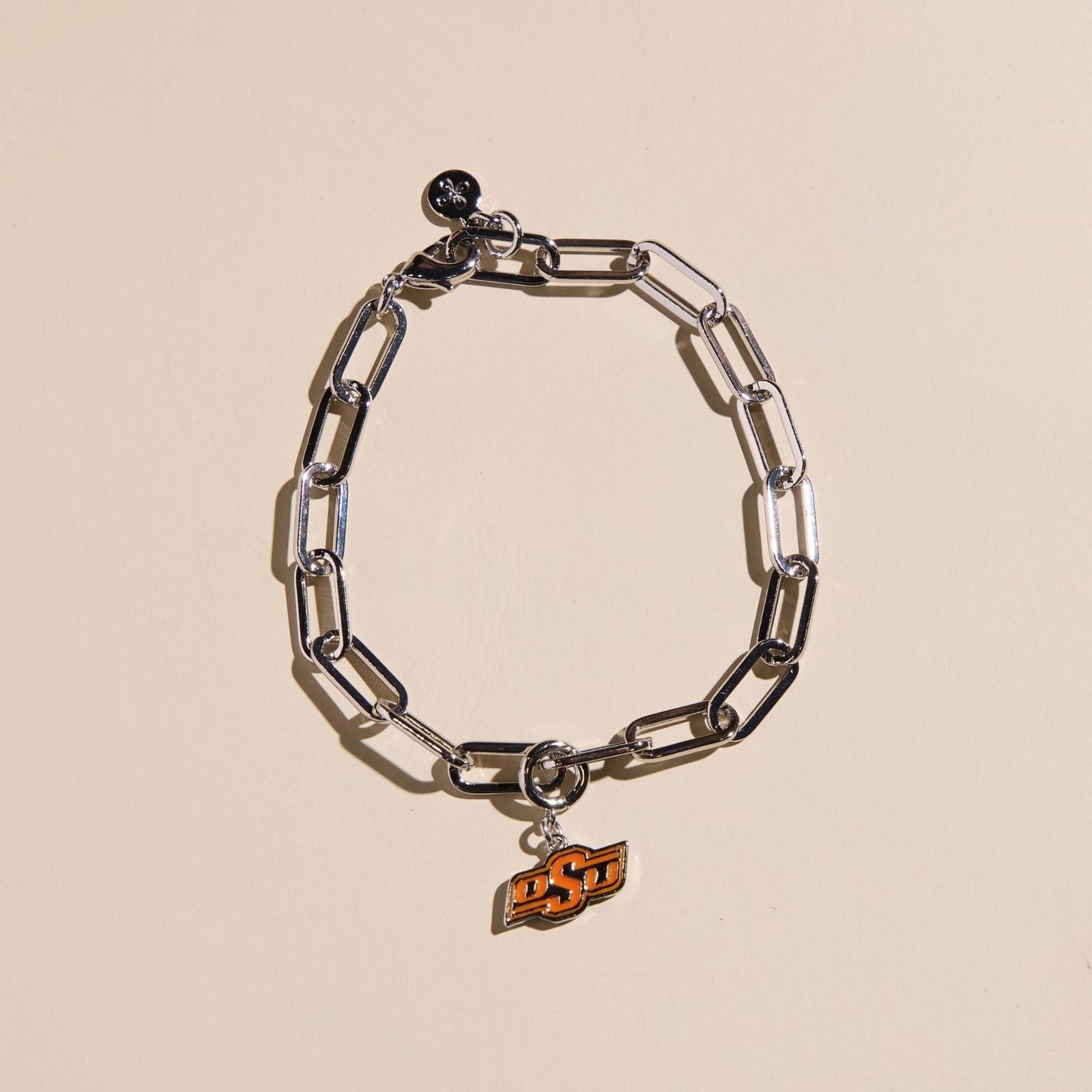 Silver Oklahoma State University Charm Bracelet