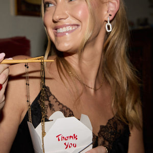 Silver Pavé Double Link Hoops