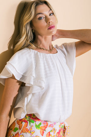 Wave Whispers Woven Top