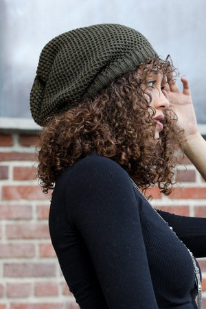 Slouch Waffle Knit Beanie Beanies Leto Collection 