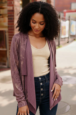 Plum Luxe Suede Cardigan