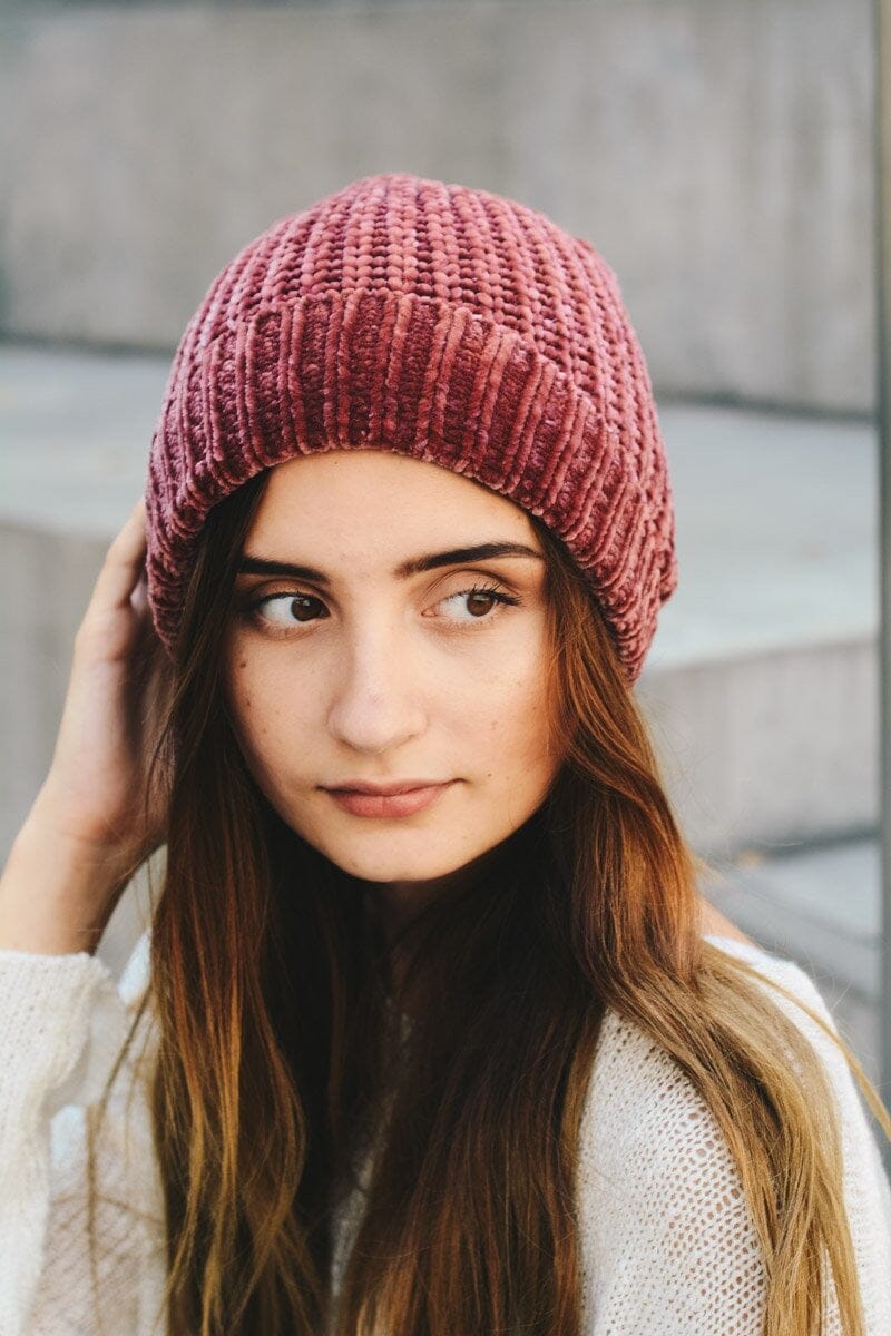 Soft Chenille Beanie Hats & Hair Leto Collection Raspberry 